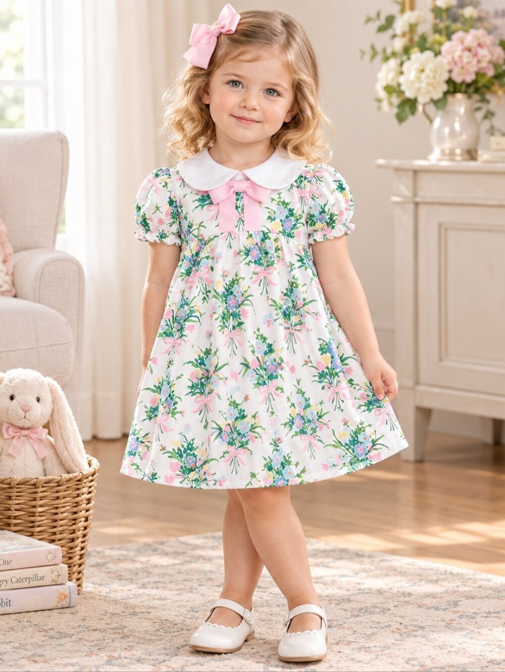 TBBC Floral Dress 3T | Peter Pan Collar | Easter Church